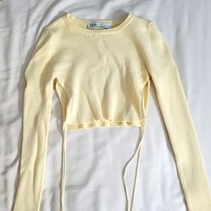 Long sleeve crop top sweater